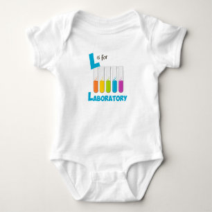 L is for Laboratory Science & Chemistry Design Baby Bodysuit