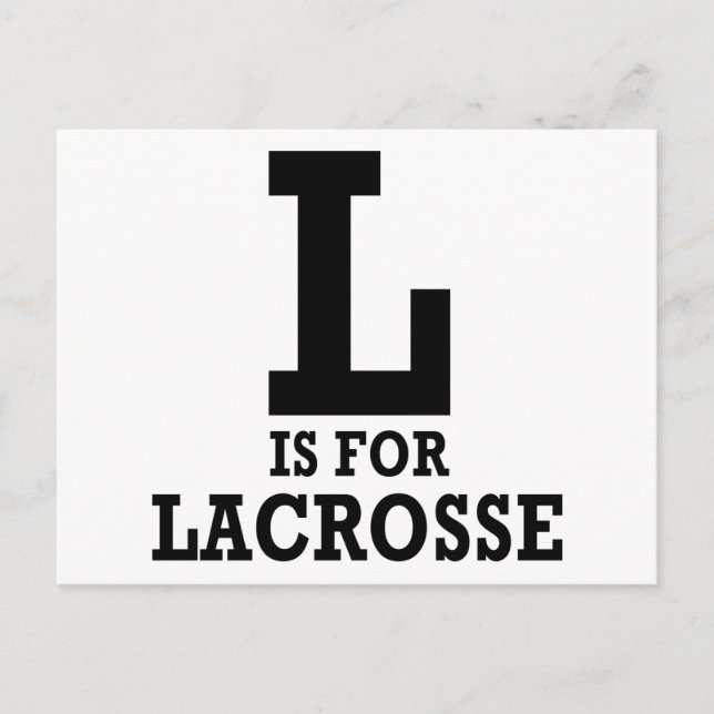 L is for Lacrosse Postcard (Front)