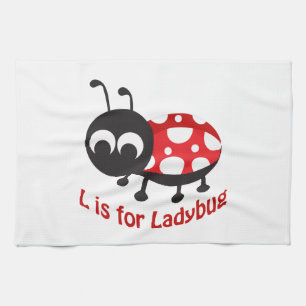 L is for Ladybug Kitchen Towel