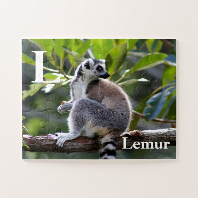 L is for lemur jigsaw puzzle (Horizontal)