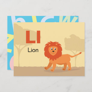 L is for Lion - Alphabet Flash Card