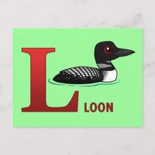 L is for Loon Postcard
