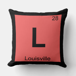 L - Louisville Kentucky Chemistry Periodic Table Throw Pillow