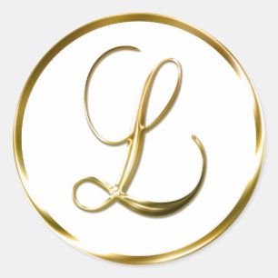 L Monogram Faux Gold Envelope Or Favour Seal
