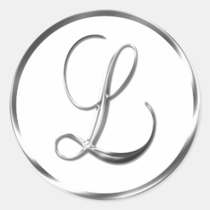 L Monogram Faux Silver Envelope Or Favour Seal