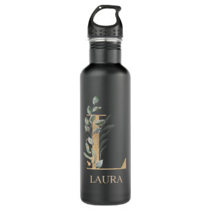 L Monogram Floral Personalized 710 Ml Water Bottle