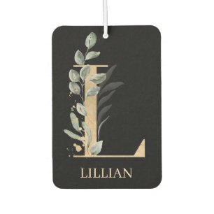L Monogram Floral Personalized Air Freshener