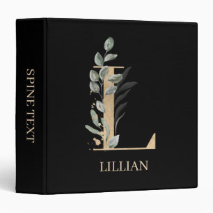 L Monogram Floral Personalized Binder