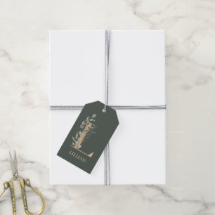 L Monogram Floral Personalized Gift Tags