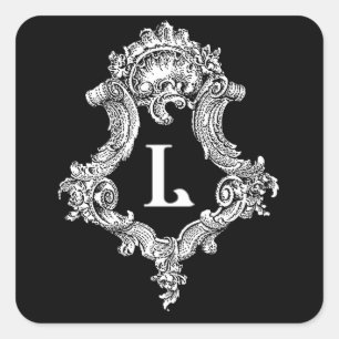 L Monogram Initial Square Sticker
