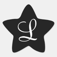 "L" Monogram Initial White on Black