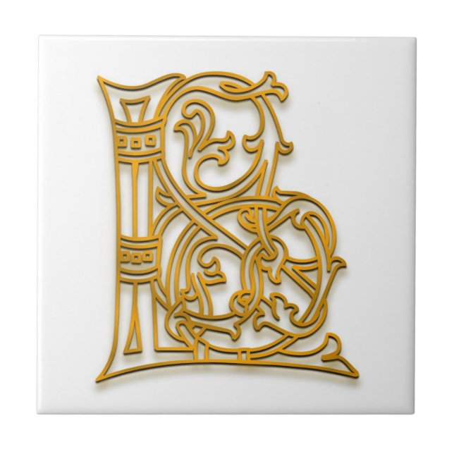 L Monogram "Irish Gold" Ceramic Tile (Front)