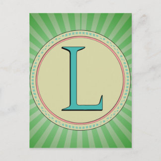L MONOGRAM LETTER POSTCARD