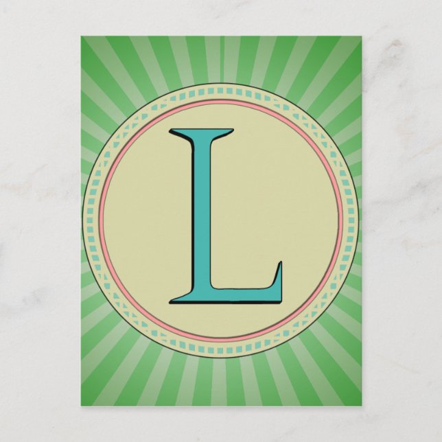 L MONOGRAM LETTER POSTCARD (Front)