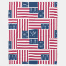 L Monogram Patriotic American Flag Americana