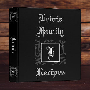 L Monogram Recipe Book Binder