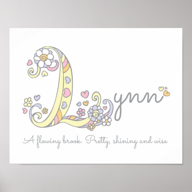 L monogramme art Lynn Girls nom signifiant affiche (Devant)