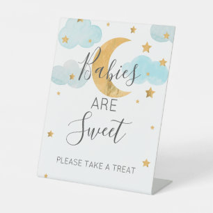 L Moon & Stars Baby Shower Treat Sign Exhibitor
