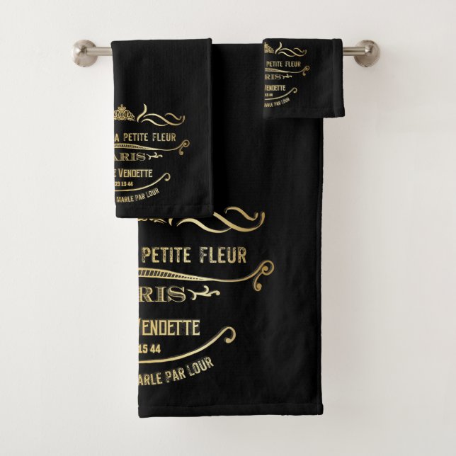 L noir serviette de salle de bains d'Hotel De La (En situation)