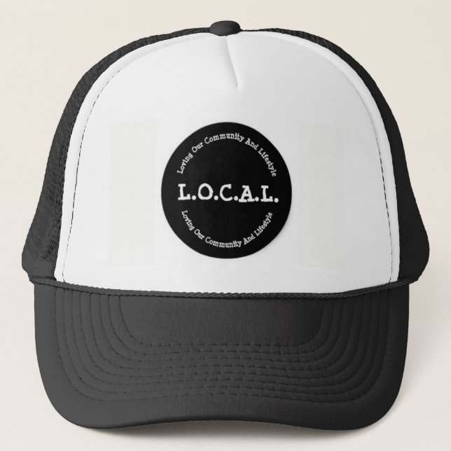 L.O.C.A.L Black and White Trucker Hat (Front)