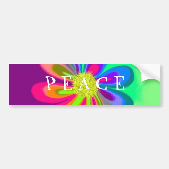 L O V E Flower Bumper Sticker (Front)