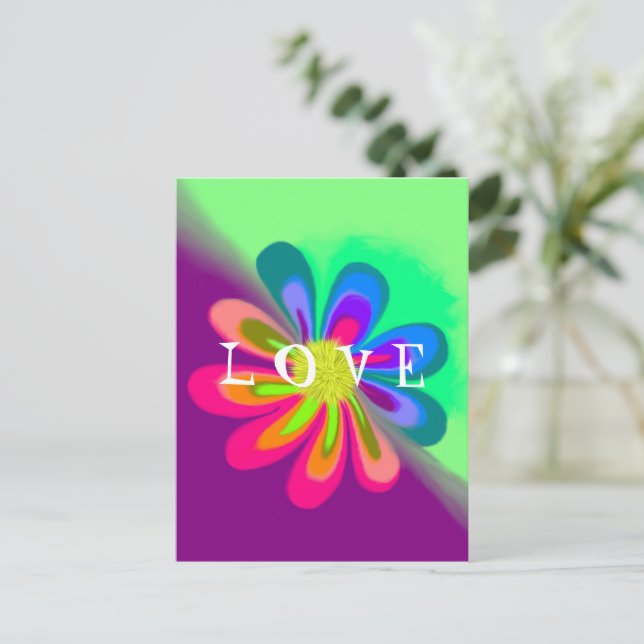 L O V E Flower Postcard (Standing Front)