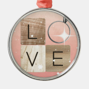 L-o-v-e Tiles Metal Ornament