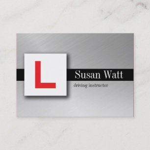 L Plate black Driving Instructor Business Card