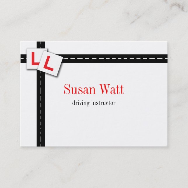 L Plate Driving Instructor Business Card (Front)