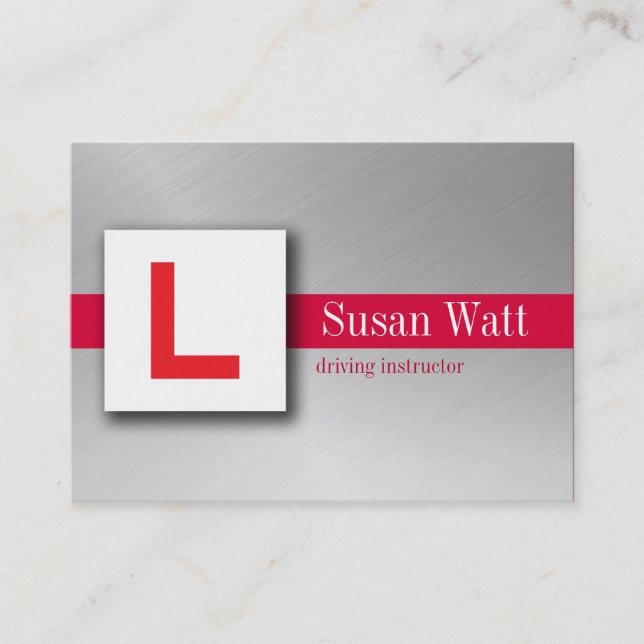 L Plate Driving Instructor Business Card (Front)