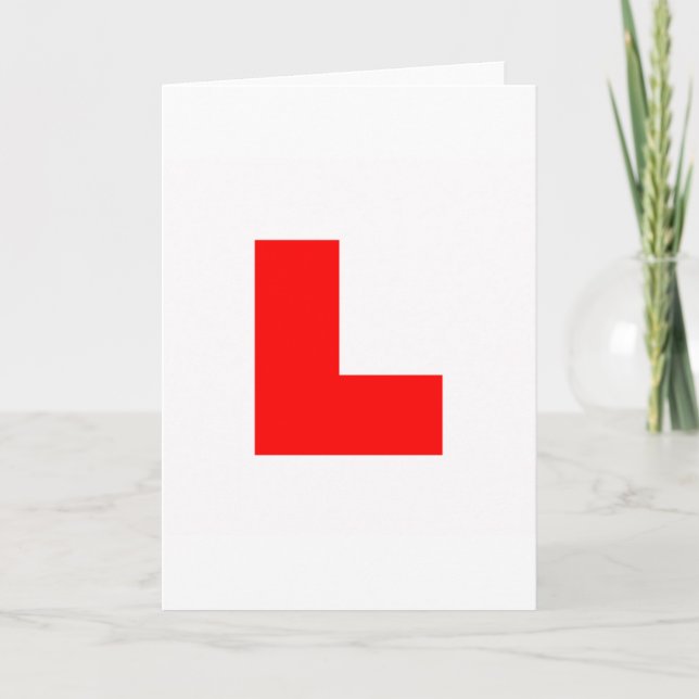 L PLATE GREETING CARD (Front)