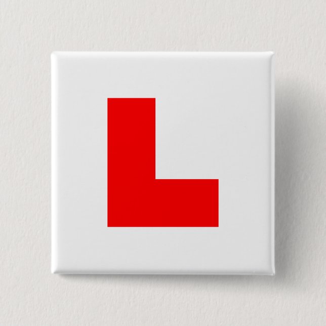 L-Plate Learner Driver / Bachelorette Hen Night 2 Inch Square Button (Front)