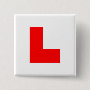 L-Plate Learner Driver / Bachelorette Hen Night 2 Inch Square Button