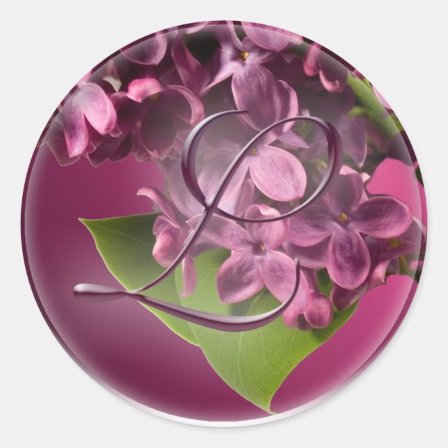 L Sticker à enveloppe Lilac Monogramme (Devant)