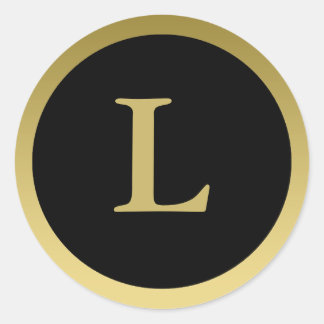 L :: Stickers Monogram L Elegant Gold et Black