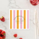 L&T The Beach Club Orange Pink Cabana Stripe