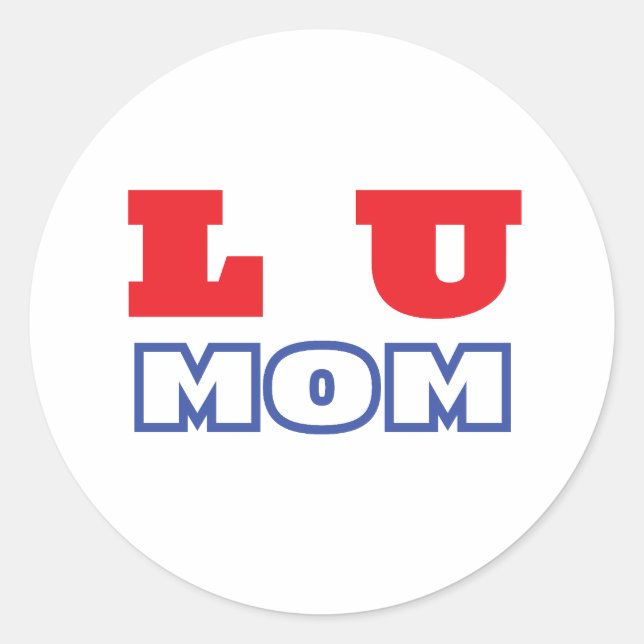 L U mom Classic Round Sticker (Front)