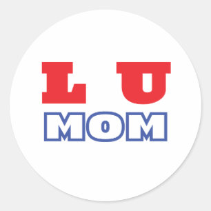 L U mom Classic Round Sticker