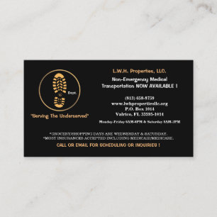 L.W.H. Properties, LLC appelant le carte de visite