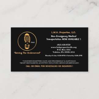 L.W.H. Properties, LLC calling business card