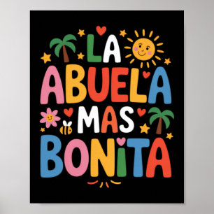 La Abuela Mas Bonita Grandma Spanish Poster
