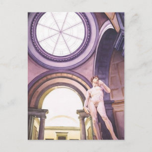 "La Academia" Michelangelo's David Art Postcard