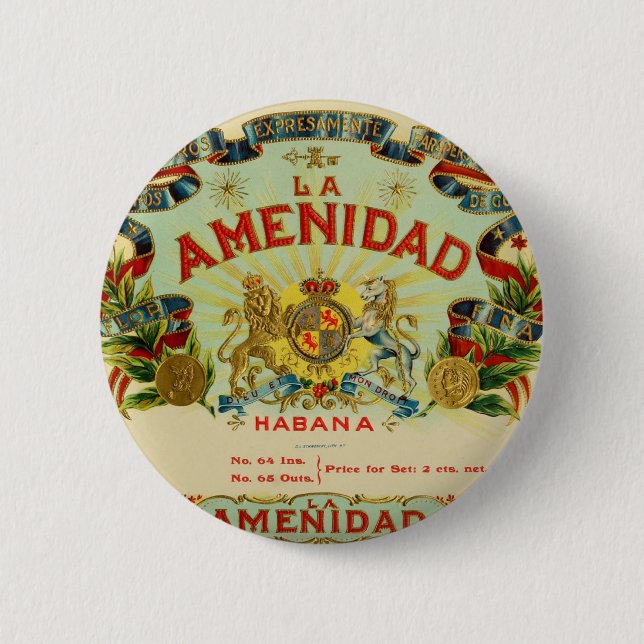 La Amenidad Cigars 2 Inch Round Button (Front)