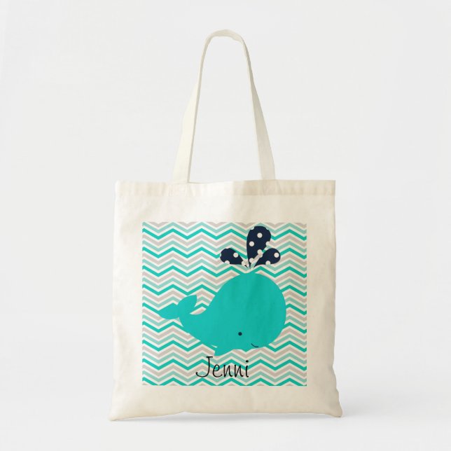 La baleine d'Aqua sur l'Aqua Chevron barre le sac (Devant)