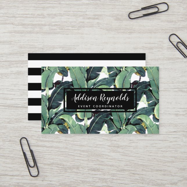 La banane laisse à palmier le carte de visite (Devant/Arrière en situation)