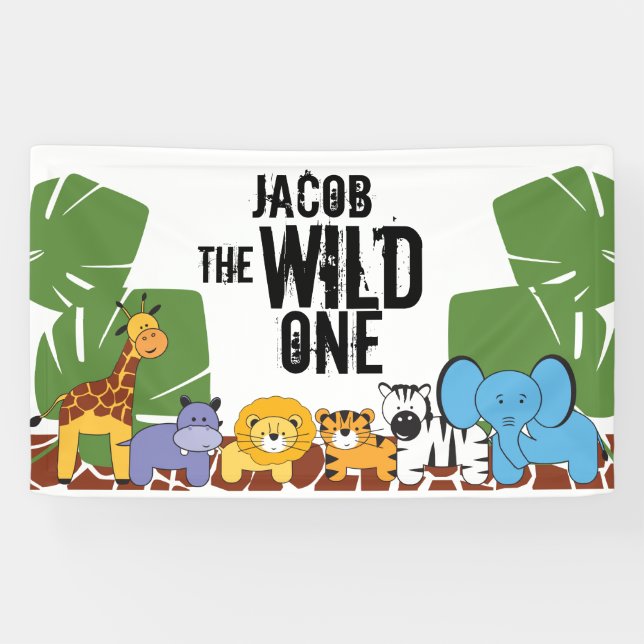 La bannière Safari personnalisée - le sauvage (Horizontal)