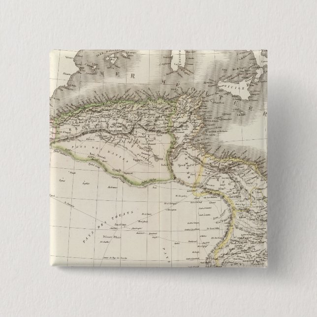 La Barbarie - North Africa 2 Inch Square Button (Front)