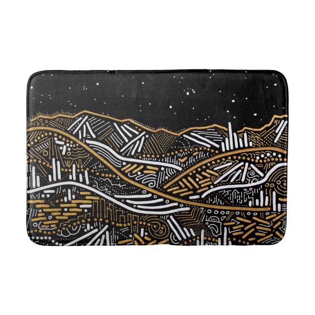 Là-bas tapis de bain de paysage de ciel nocturne (Devant)