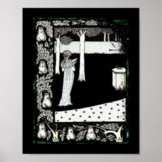La Beale Isolde Reading in the Garden Poster