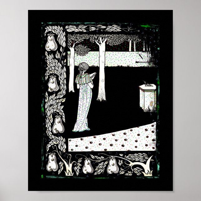 La Beale Isolde Reading in the Garden Poster (Front)